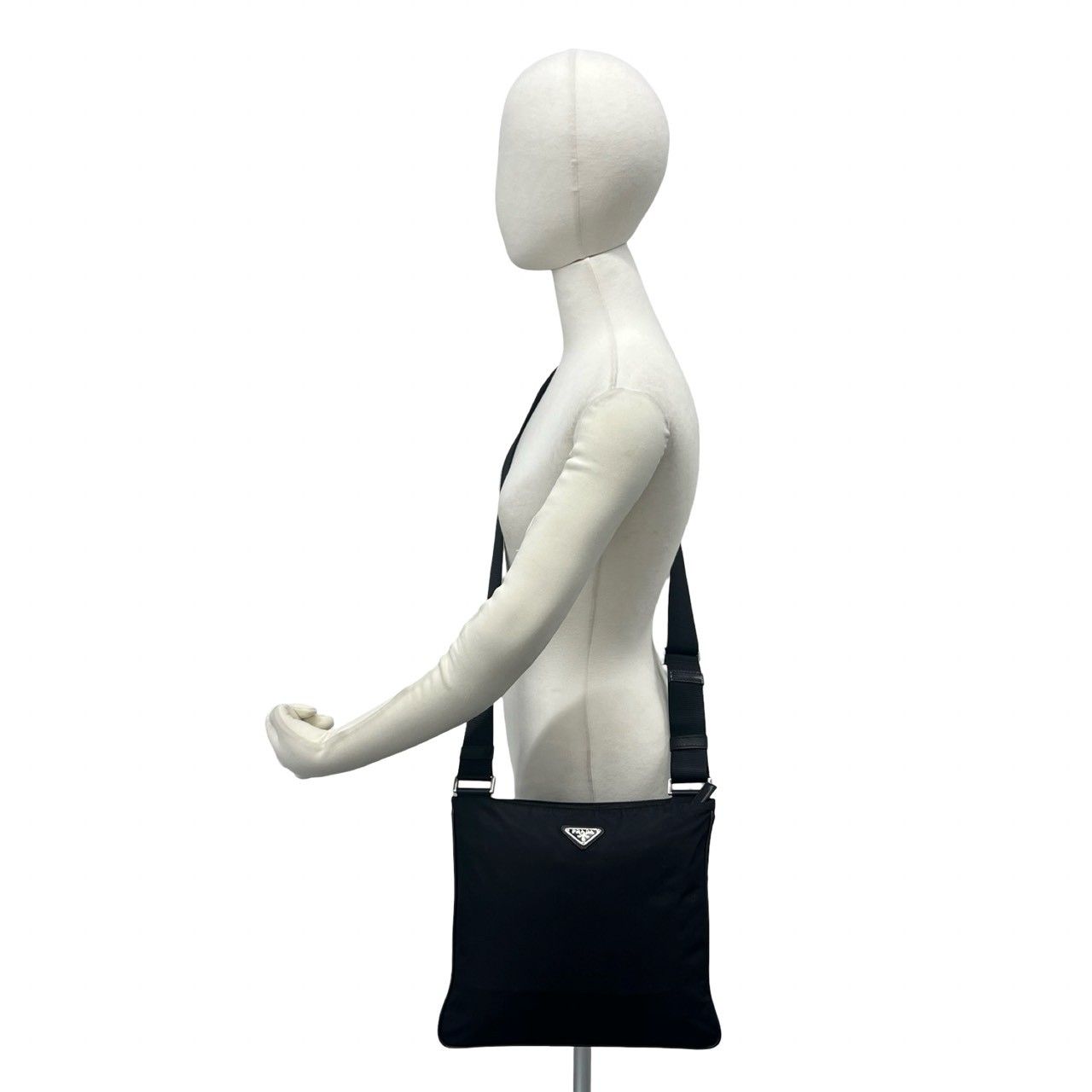 極 美品 PRADA プラダ 三角ロゴ 金具 テスート ナイロン サフィアーノ