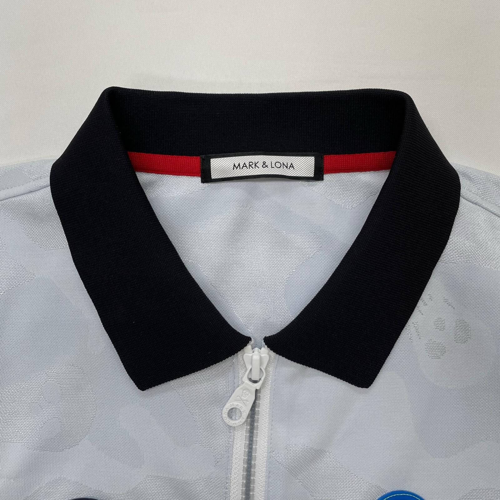 中古 メンズ マークアンドロナ MARK&LONA 半袖ポロシャツ 46(M) 水色系
