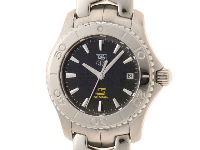 TAG HEUER　タグホイヤー　リンク　アイルトンセナ限定　WJ131B　SS　ブラック　レディース　2148104106711【中古】【430】