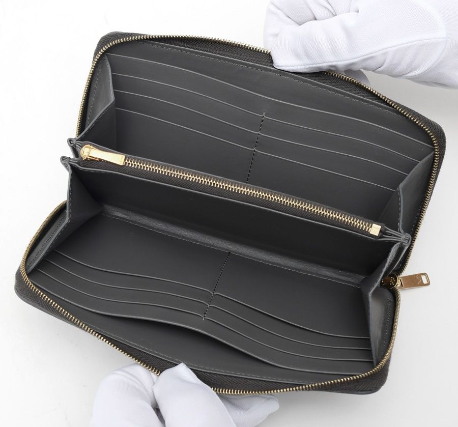 美品 CELINE セリーヌ ラージジップ ラウンドファスナー長財布 グレー セリーヌ / CELINE ラージ ジップ ド ウォレット / ラウンドファスナー
