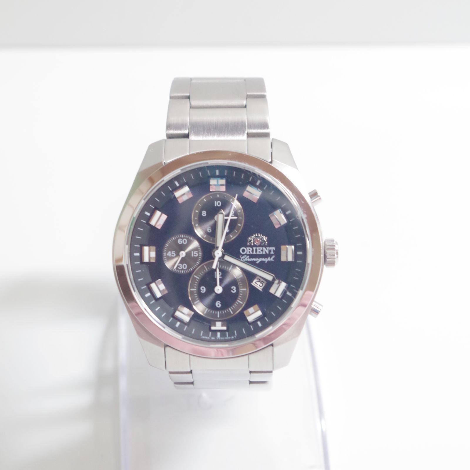 A7125 【稼働/良品】ORIENT オリエント TT0U-C2-B クロノグラフ メンズ腕時計