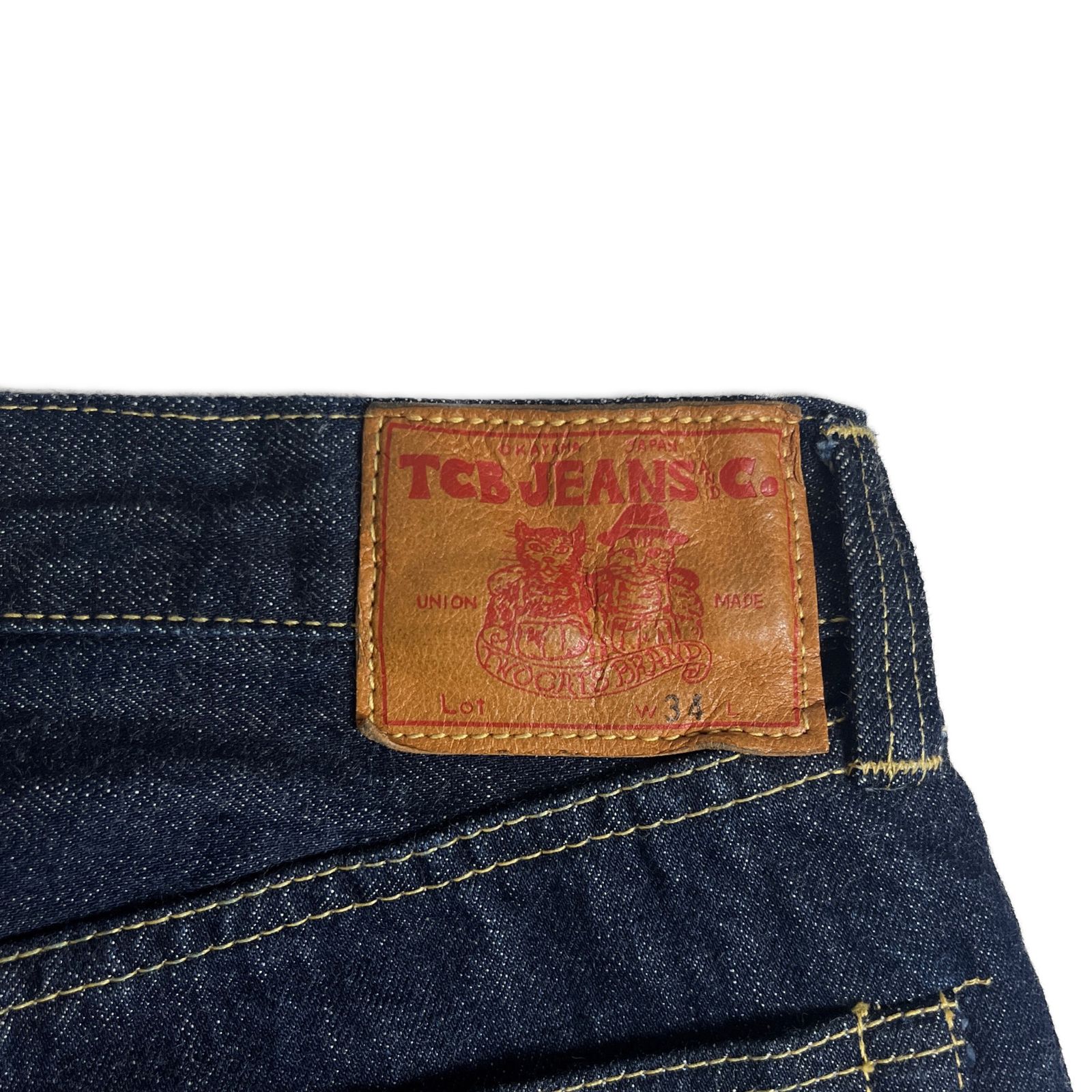 濃紺 W34】TCB JEANS 40's ネルポケット 赤タブ デニムパンツ TCB