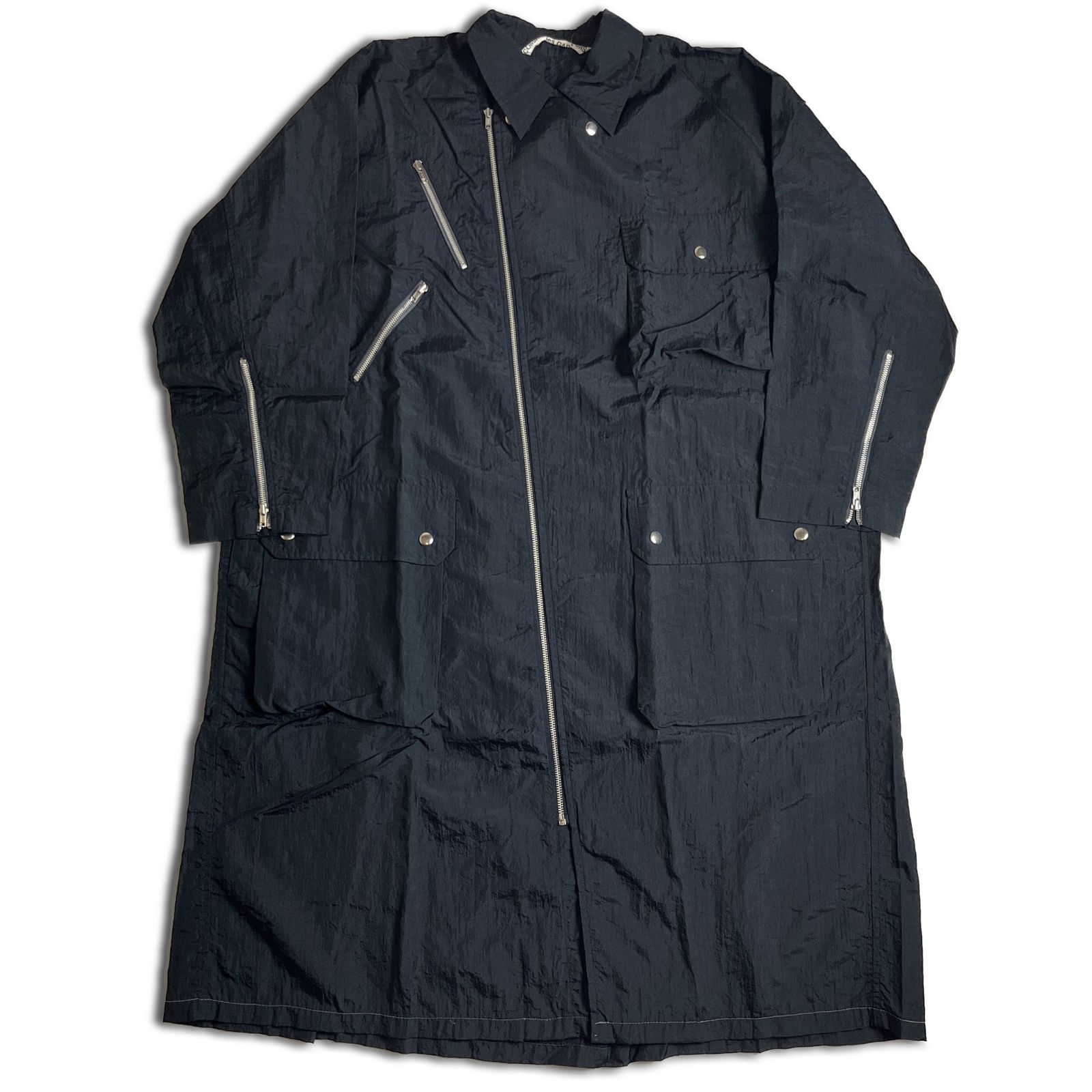 Dye【コムデ・ギャルソン】ポケットから腕出せる便利お洒落ウィンターコート 80s】COMME des GARCONS ナイロン ジップコート マルチポケット