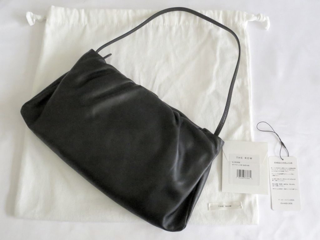 【232801】お買得♪XL BOURSE THE ROW ザロウ スムースナッパレザー シャーリング ショルダー/クラッチバッグ W1719 L108