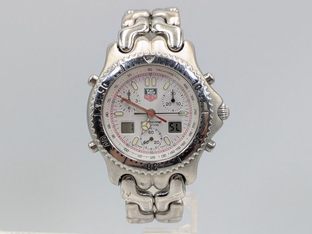 タグホイヤー TAG Heuer S/el Professional ana-digi chronograph Senna Model CG1111 クォーツ メンズ レディース 腕時計 ヴィンテージ 白文字盤
