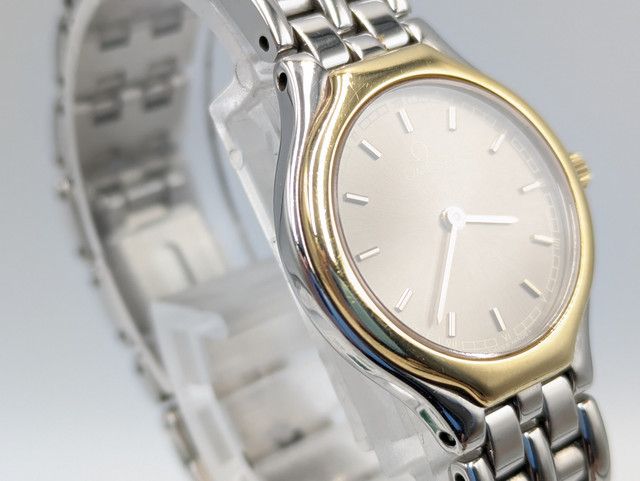 美品】オメガ Omega デビル シンボル コンビ シャンパン文字盤