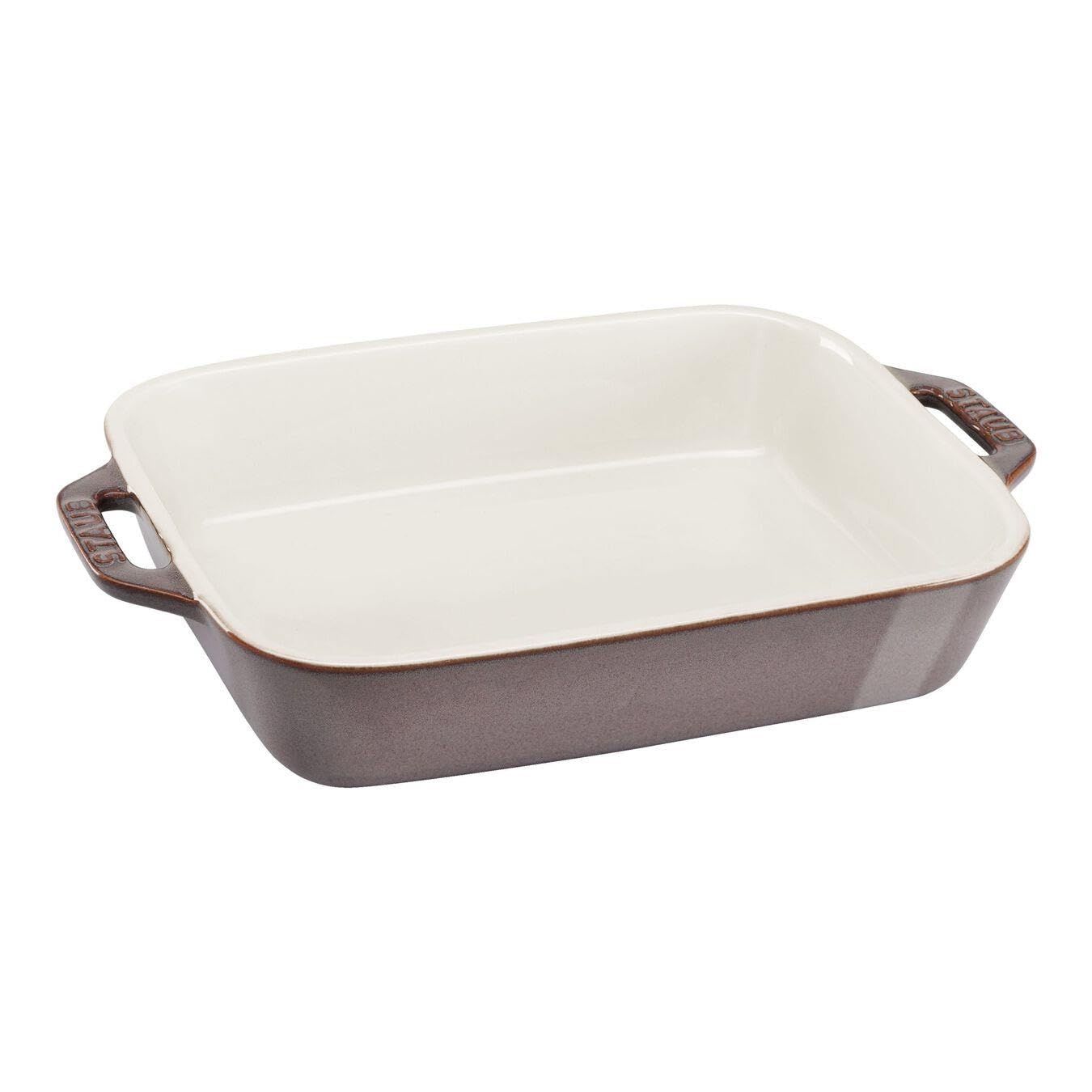 ストウブ(Staub) 「 レクタンギュラー ディッシュ アンティークグレー 20×16cm 」 セラミック グラタン皿 キッシュ 耐熱 オーブン 電子レンジ対応 【日本正規販売品】 Vintage Color Dish 40511-866m be20c2ca
