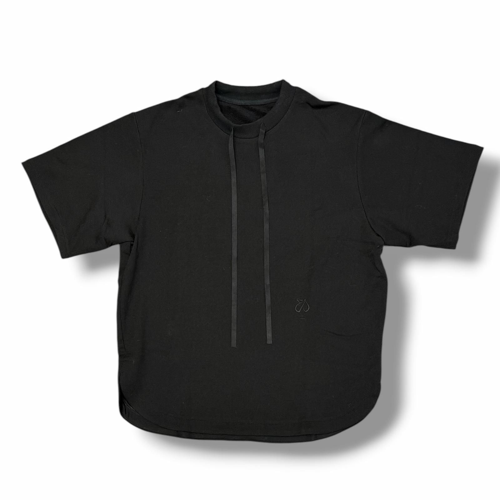 参考上代36300円 未使用 ETHOSENS Sweat t-shirt スウェットＴシャツ 半袖カットソー エトセンス 7E125-01 ブラック 2 （4678M）