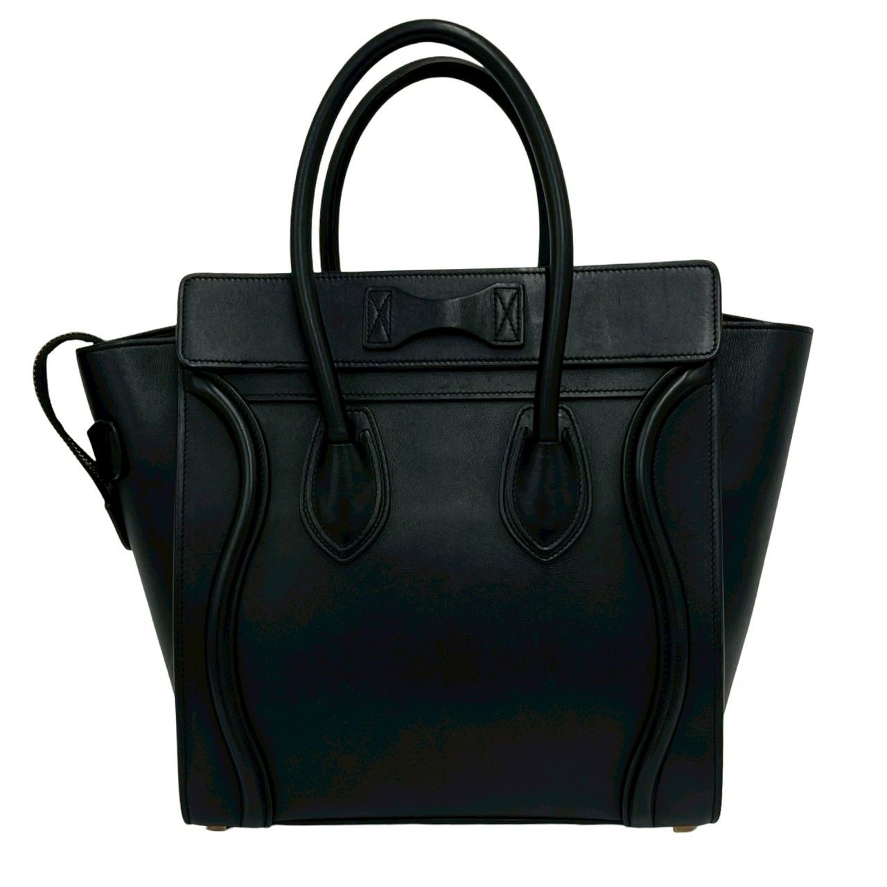 CELINE ハンドバッグ ブラック 極 美品 希少品 保存袋付 CELINE セリーヌ ラゲージ マイクロ ロゴ