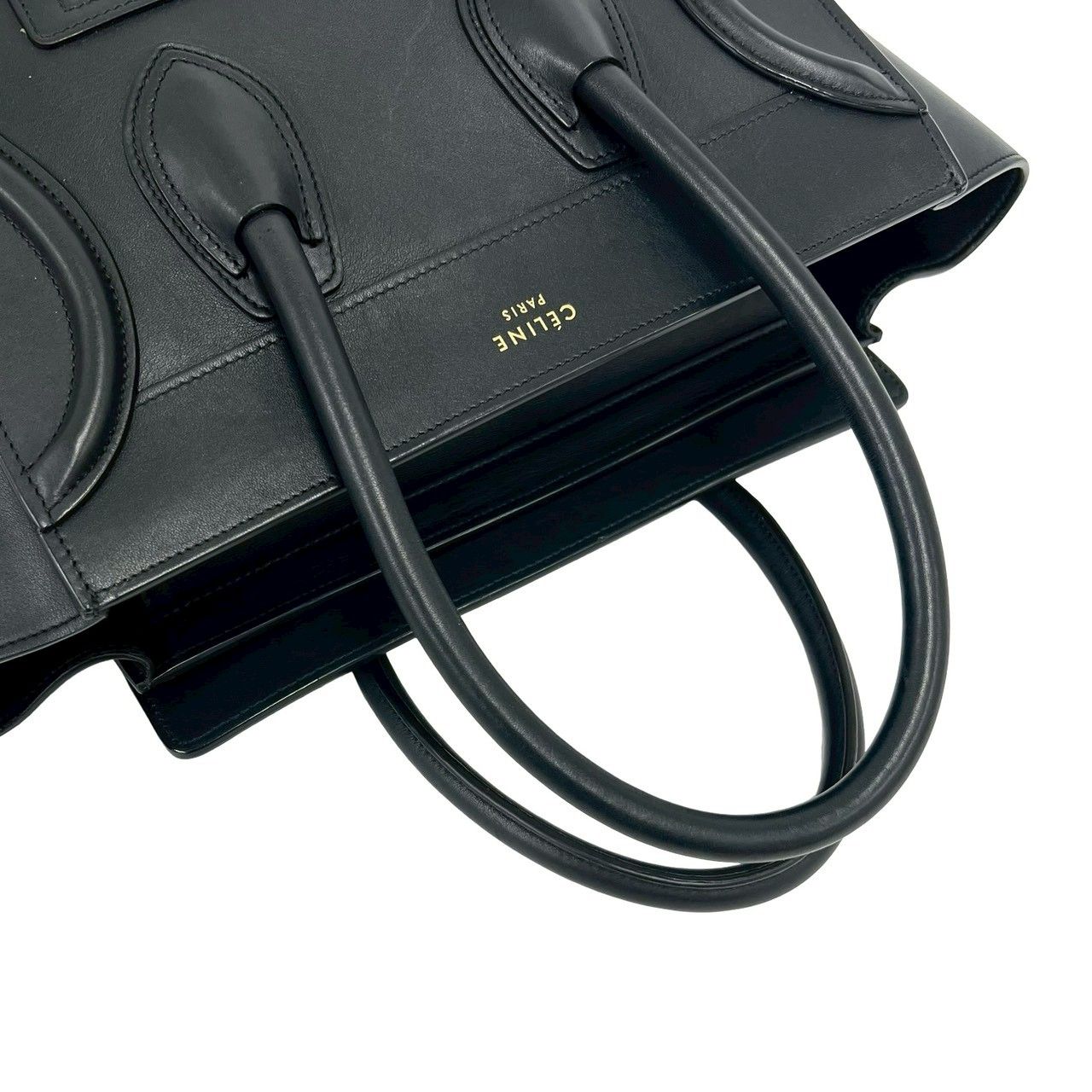 極 美品 希少品 保存袋付 CELINE セリーヌ ラゲージ マイクロ ロゴ