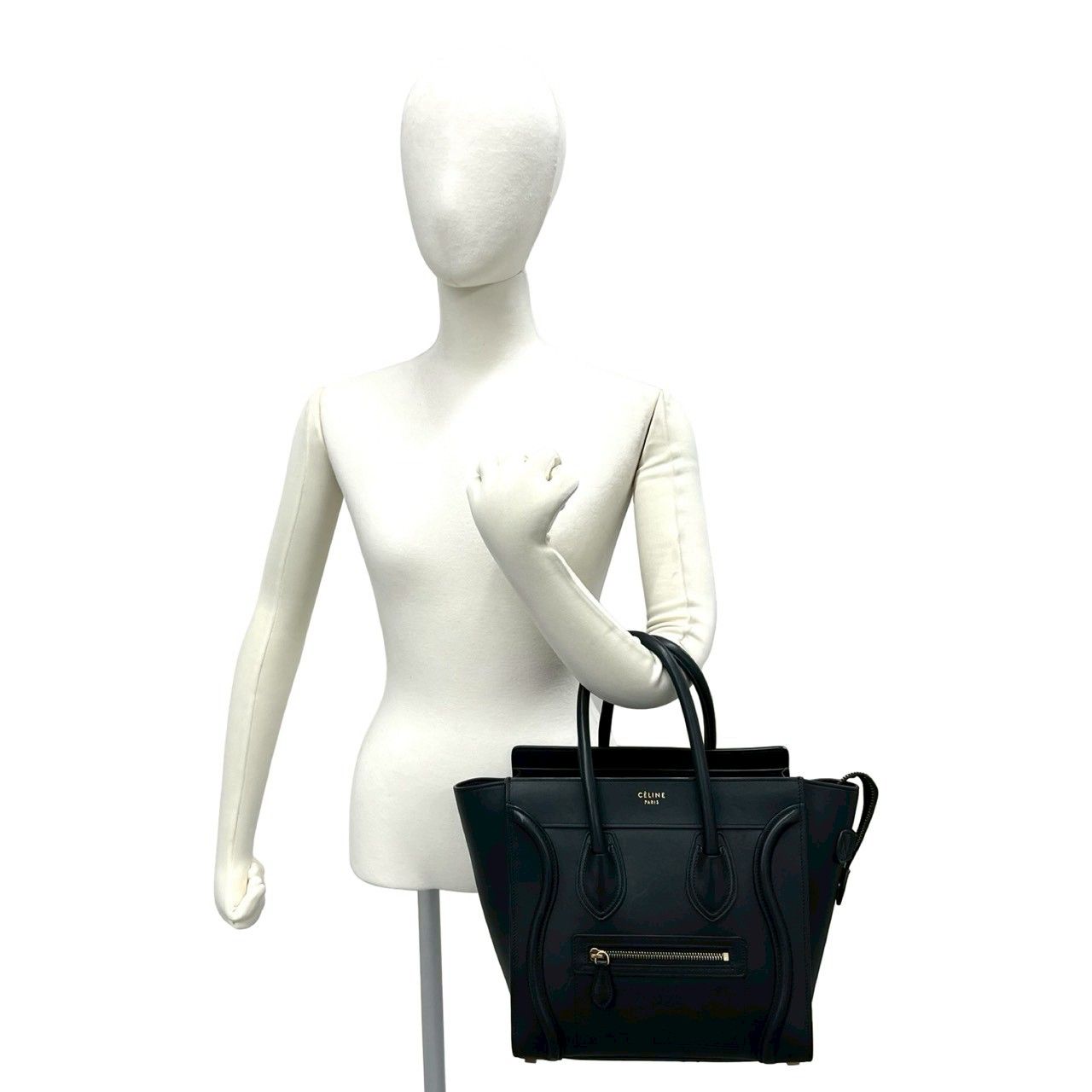 極 美品 希少品 保存袋付 CELINE セリーヌ ラゲージ マイクロ ロゴ