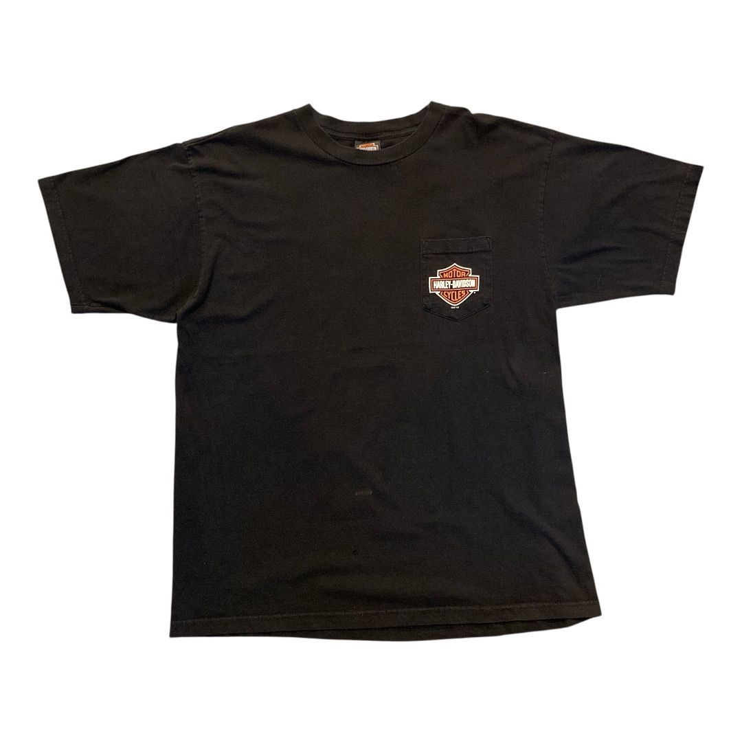2007 Harley-Davidson Pocket T-Shirt Made iley-Davidson MountainFest Morgantown WV Vintage / 2007年 コピーライト サイズ2XL【F559】