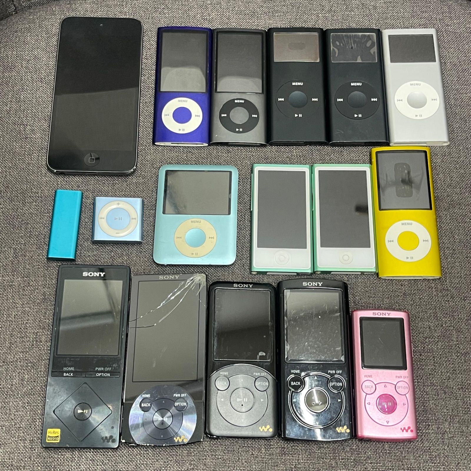 Ipod walkman まとめジャンク品 NPA】ジャンク SONY Walkman Apple iPod shuffle 17点 まとめ