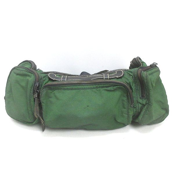 K■イッセイミヤケ/ISSEY MIYAKE ナイロンウエストショルダーバッグ 緑 BAG MENS■99【中古】