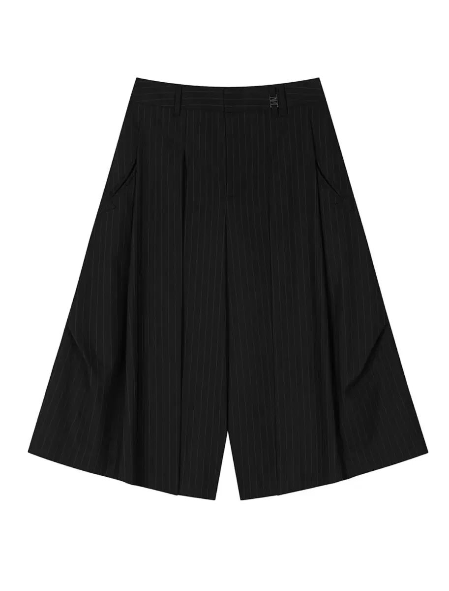トリミングバード ストライプ タック バミューダ パンツ