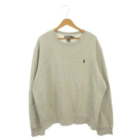 ポロ バイ ラルフローレン Polo by Ralph Lauren トレーナー スウェット XL グレー 裏起毛 ポニー刺繍 長袖 /AH20 ■GY01