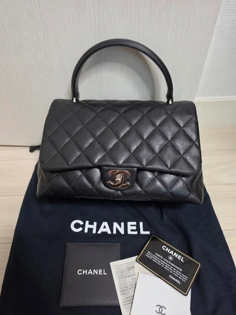 正規品 CHANEL ラムスキン フラップ トップハンドルバッグ