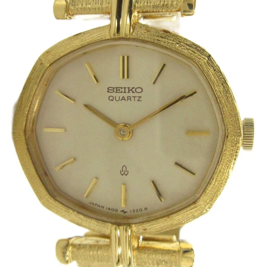セイコー SEIKO 1400-5810 腕時計 ヴィンテージ アンティーク ウォッチ クォーツ オクタゴン 八角形 ゴールドカラー 金色 ■GY18 /MQ