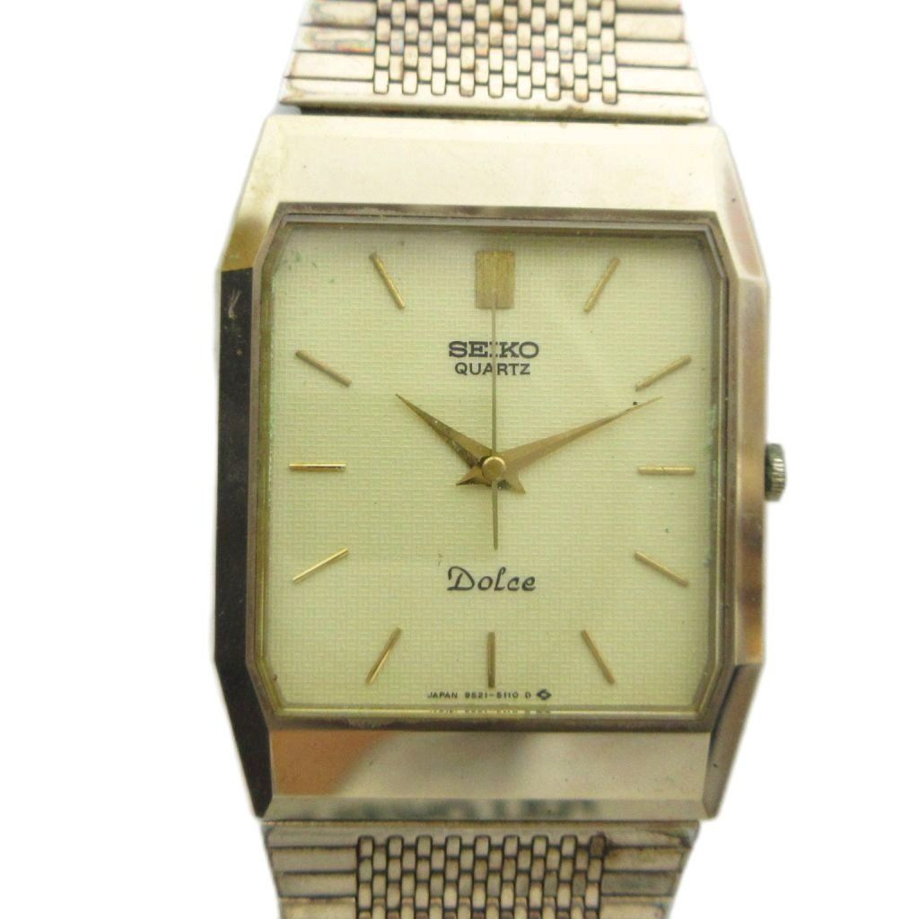 セイコー SEIKO 9521-5110 DOLCE ドルチェ 腕時計 ウォッチ クォーツ スクエア ゴールドカラー 金色 ■GY18 /MQ