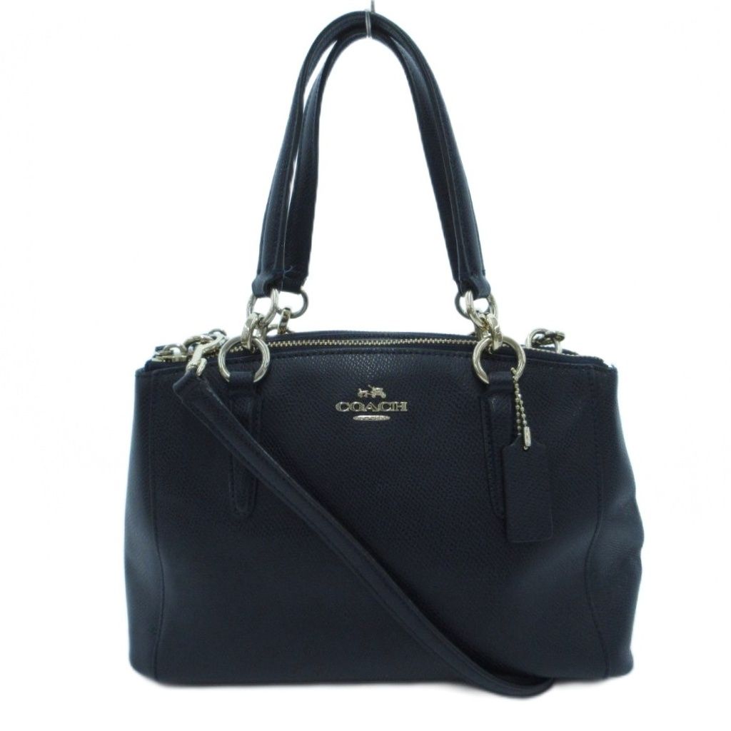 コーチ COACH F36704 ミニクリスティキャリーオール Mini Chiristie Carryall ショルダーバッグ ハンドバッグ 2WAY 型押し レザー 紺 ネイビー /KB