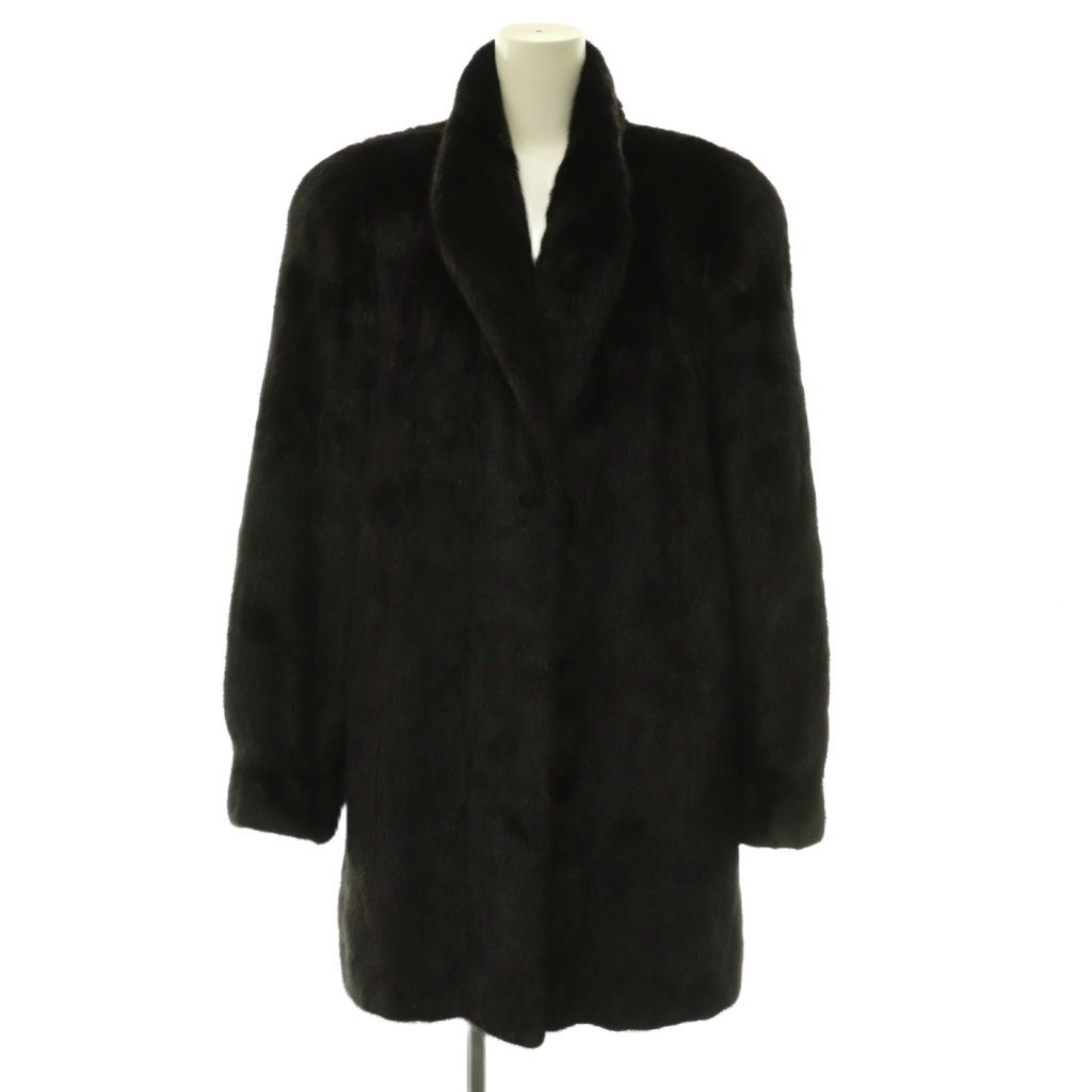 SAGA MINK コート 11号 サガミンク SAGA MINK ALAIN DELON ファーコート アウター ミンク F 黒