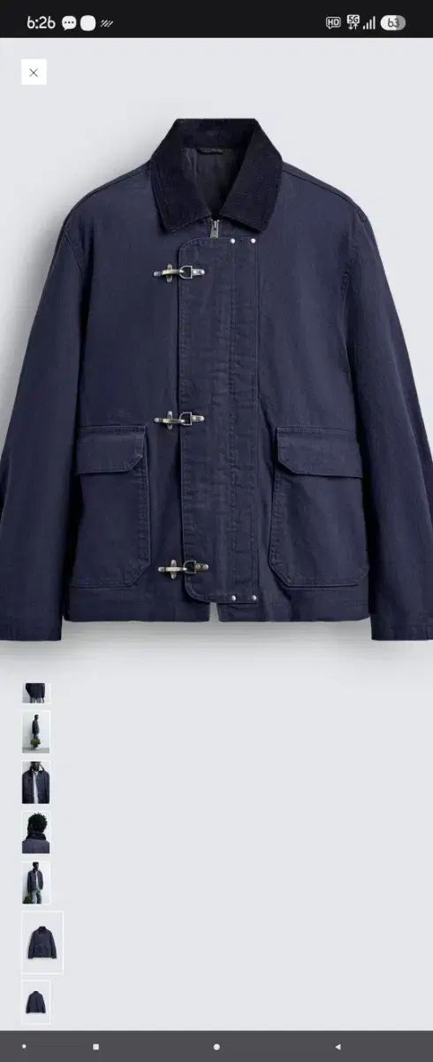 ザラ コントラスト ネック トグル ジャケット XL