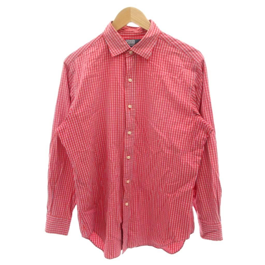 ポロ ラルフローレン POLO RALPH LAUREN 美品 シャツ L 赤 レッド チェック柄 長袖 /SJ ■GY50