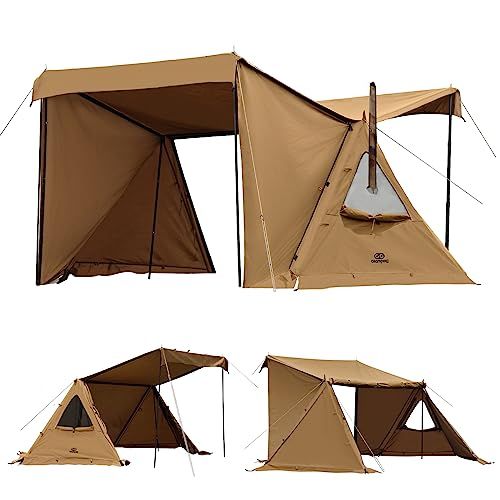 【新品】GOGlamping G・G PUP 2.0パップテントTC 1人用 【メッシュ/耐熱シート三角窓】 ソロテント ポリコットンテント【アルミポール+スカート付き】軍幕 ミリタリーテント 焚き火可 難燃 遮光 日よけ 撥水 多機能テント 71a682f6