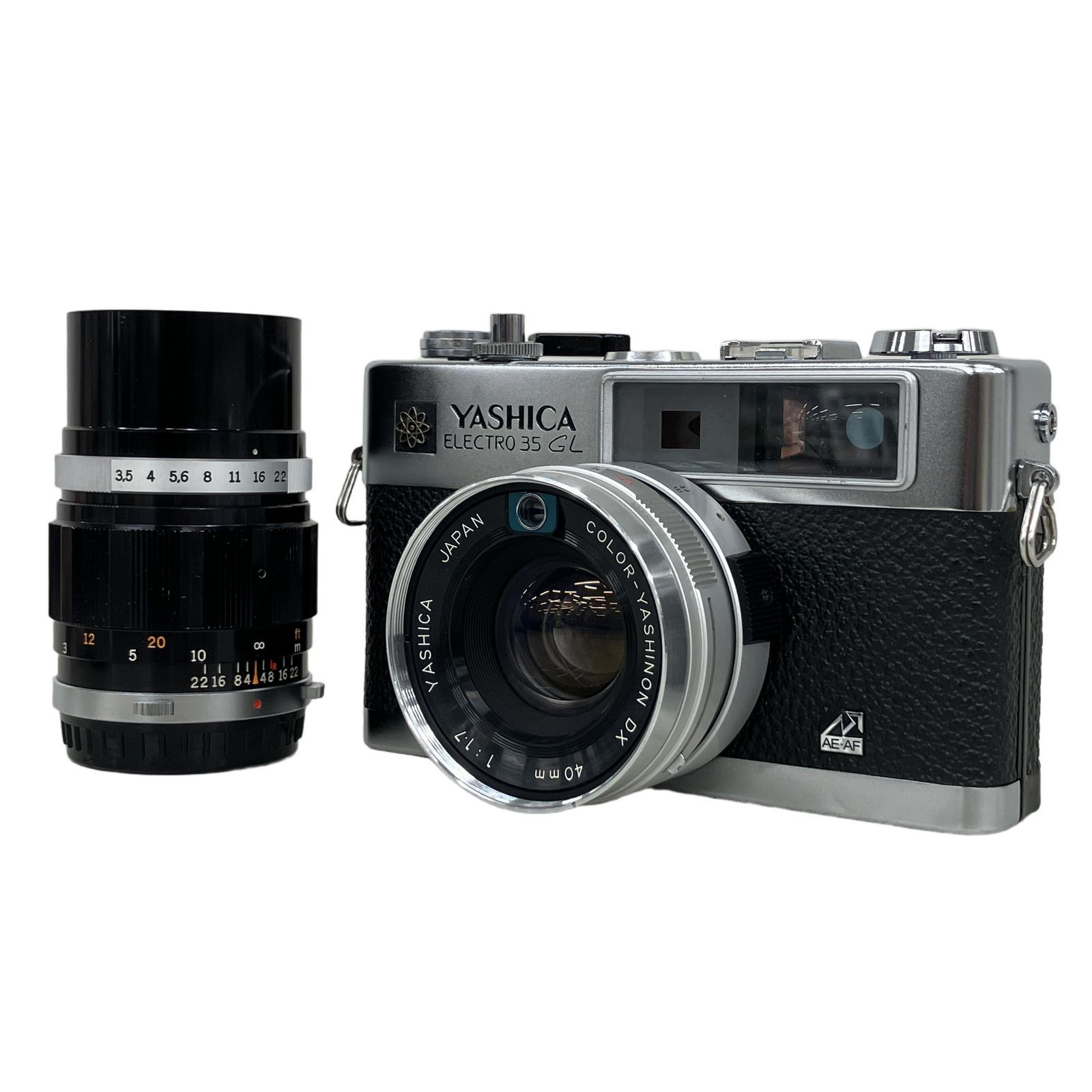 YASHICA ELECTRO 35 GL COLOR-YASHINON DX 40mm 1:1.7 /Olympus E. Zuiko Auto-T 100mm f3.5 単焦点レンズ 2点セット ジャンク K11398559
