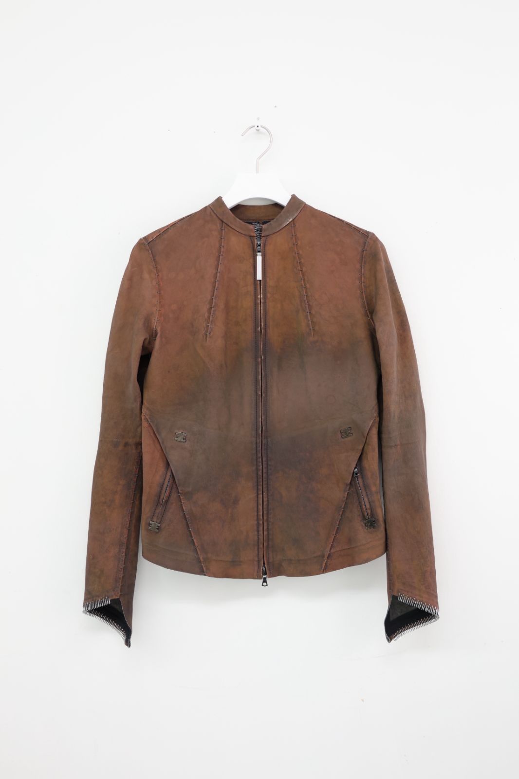 ISAAC SELLAM EXPERIENCE 2024 Copper Dyed Leather Jacket アイザックセラム アーカイブ リフレクティブ レザージャケット