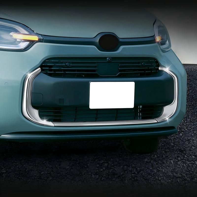 【送料無料】トヨタ Toyota シエンタ SIENTA 10系 2022年式対応 フロントグリルガーニッシュ グリルモール ABS製 メッキシルバー カーボン調 ピアノブラック 貼り付け式 外装アクセント ドレスアップ