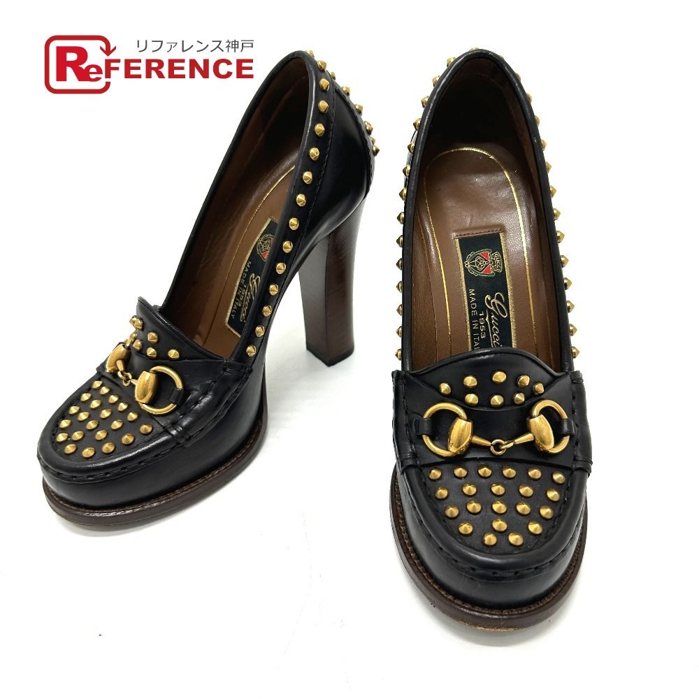 GUCCI グッチ パンプス ホースビット スタッズ レザー ブラック