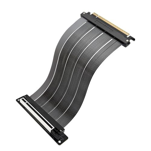 PCIe 5.0 ライザーケーブル、PCIe 5.0 x16 双方向128GB/s 高速転送、柔軟なフラット仕様、RTX 5090/5080/5070/5060/RX 9070対応、垂直GPUマウント用延長ケーブル (15cm)e