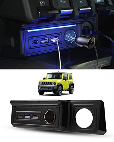 GIMUYA スズキ ジムニー JB64 JB74 ジムニーノマド JC74W 増設電源ユニット ジムニーシエラ AT車 MT車 usb 増設ソケット 分配器 シガーソケットx1 QC3.0 USBボートx2 Type-C PDボートx1 ス 816fd1c0