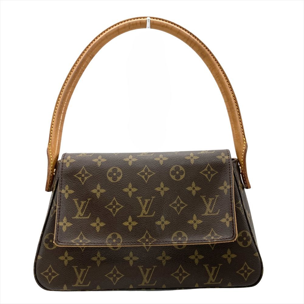 ルイヴィトン LOUIS VUITTON ミニ・ルーピング ショルダーバッグ モノグラム キャンバス M51147 ブラウン ゴールド金具 MI0022 レディース【中古】