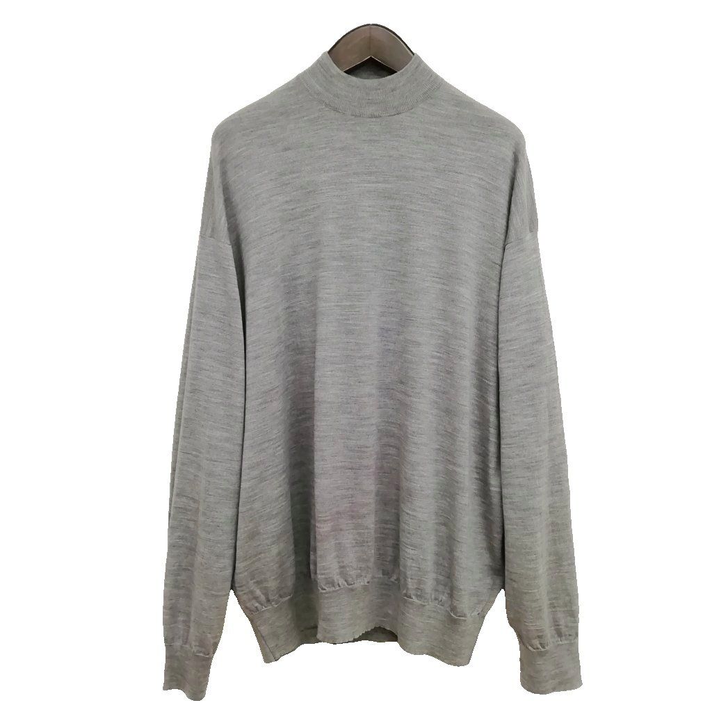 ジョンスメドレー JOHN SMEDLEY × SHINYA KOZUKA シンヤコズカ ハイゲージ モックネック ニット セーター オーバーサイズ L グレー