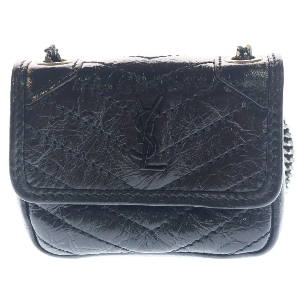 YVES SAINT LAURENT (イヴサンローラン) NIKI ニキ レザー ミニ チェーンショルダーバッグ ブラック 710844