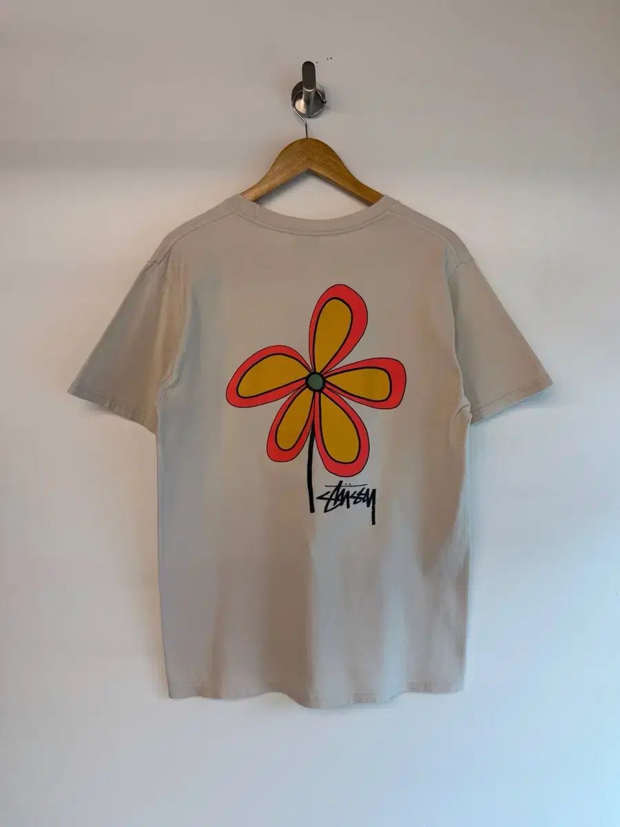 STUSSY ステューシー ルーズフィット スモーク グレー フラワー Tシャツ 半袖