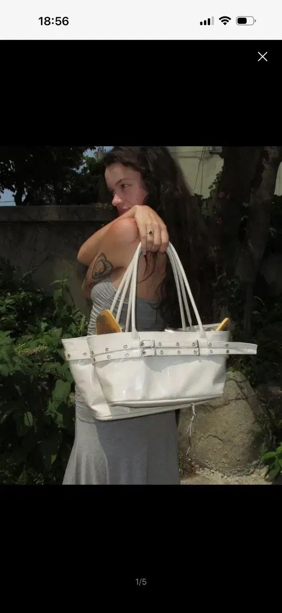 レディース ショルダーバッグ mini belted boat bag (oyster)