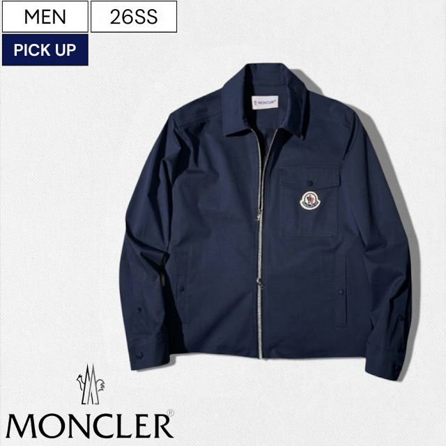 【定価152,900円(税込)】MONCLER モンクレール 大人のラグジュアリーカジュアルを演出する！アイコンワッペン付きダブルジップコットンブルゾン コーチジャケット ネイビー CAMICIA 国内正規品/モンクレールジャパン L10912F00023