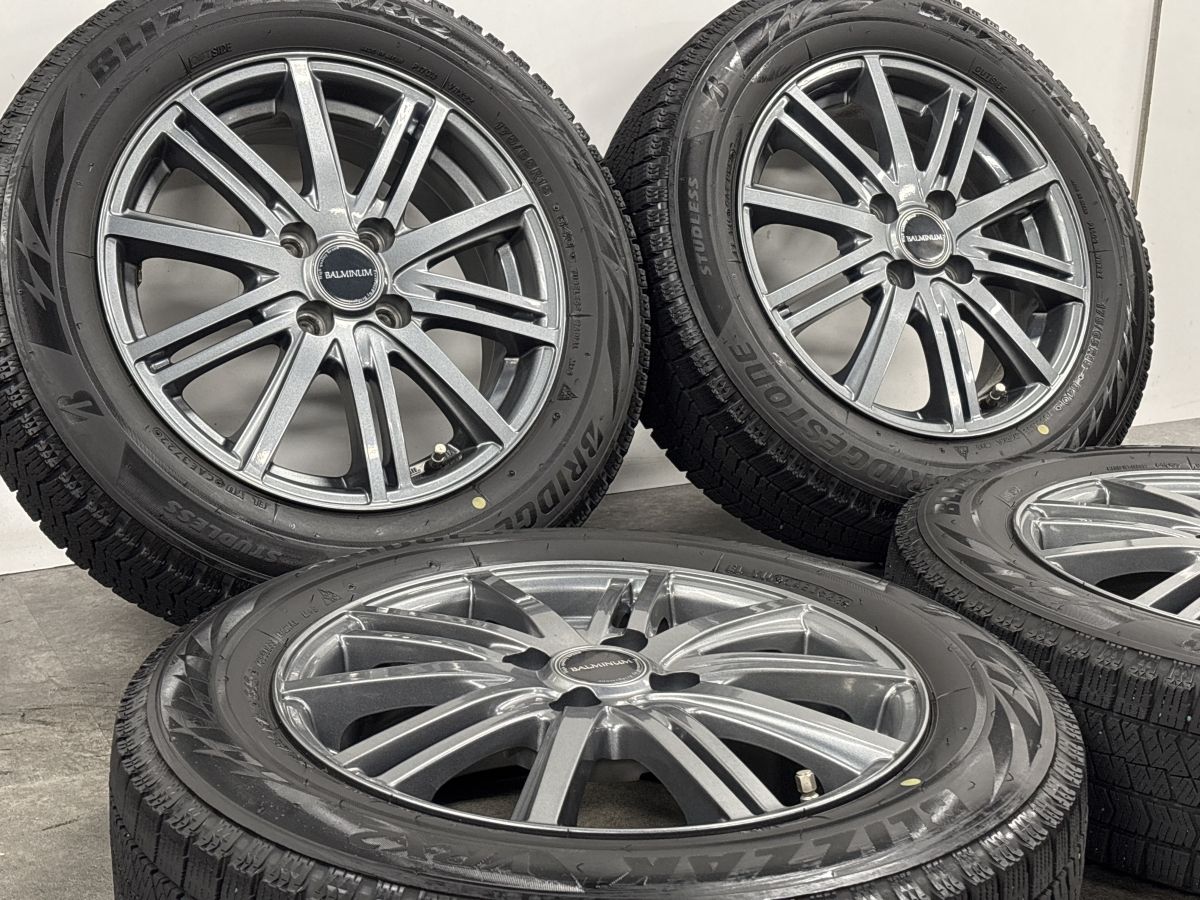 美品】バルミナ 15in 5.5J +42 PCD100 ブリヂストン ブリザック VRX2