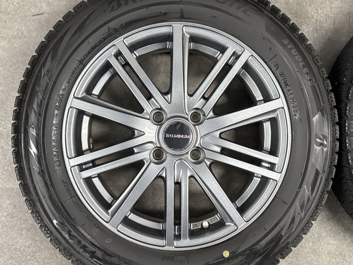美品】バルミナ 15in 5.5J +42 PCD100 ブリヂストン ブリザック VRX2