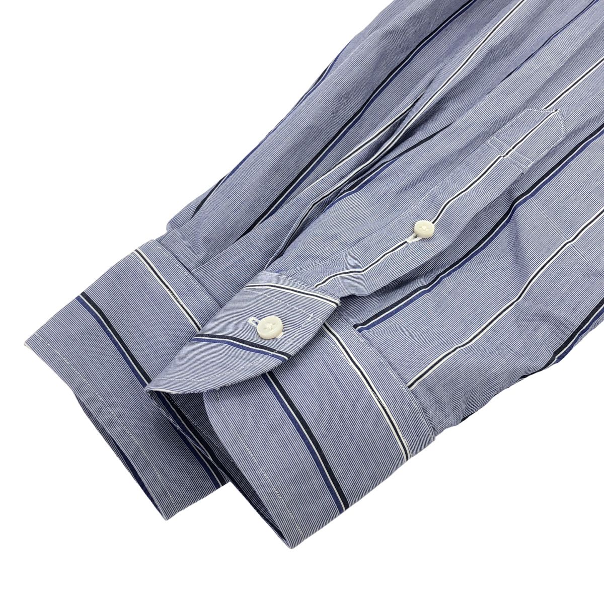 新品 CANTATE 定番 ギザ コットン ストライプ シャツ カンタータ cantate カンタータ The Band Collar Shirt cliche バンドカラー