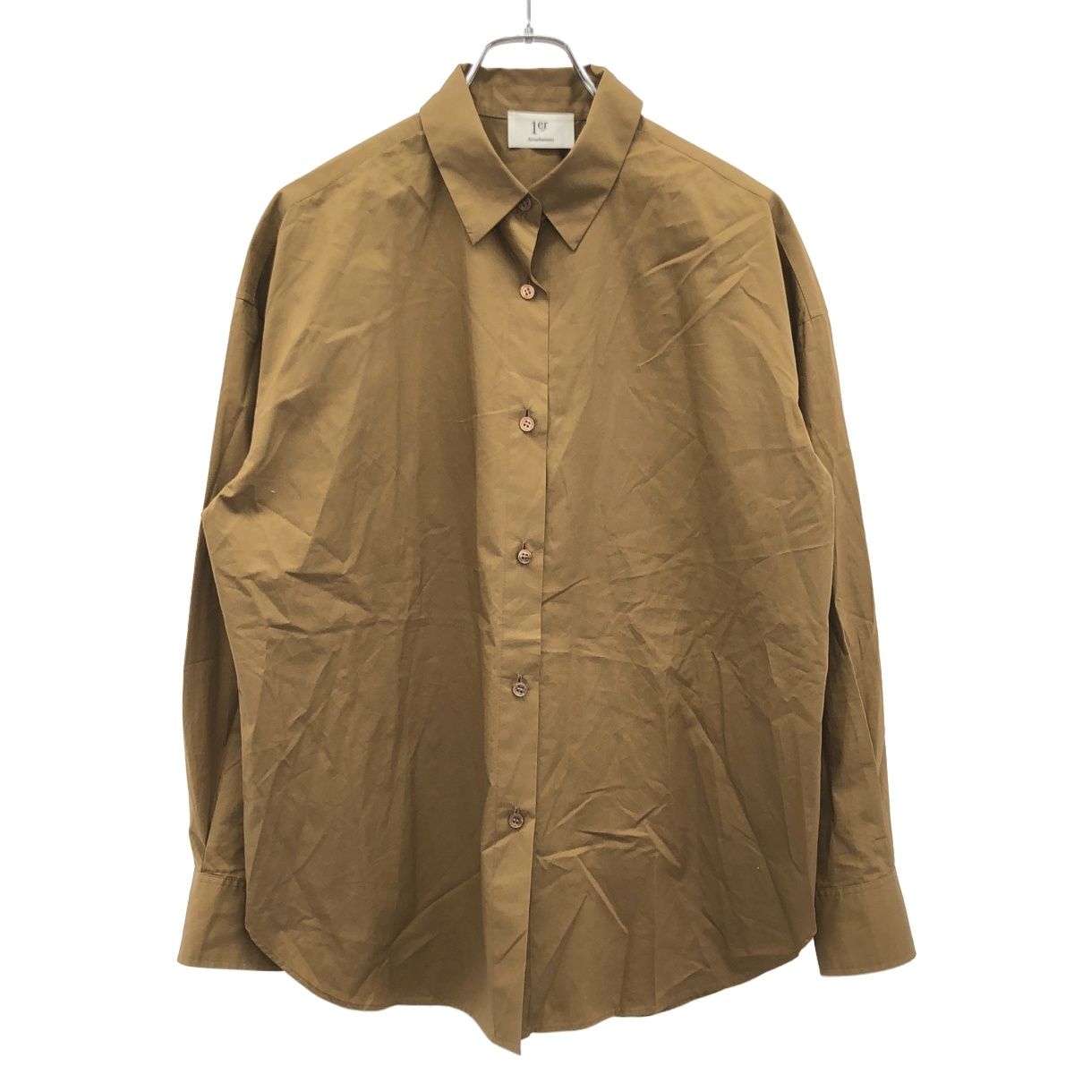 1er Arrondissement プルミエ アロンディスモン ハイポリコットンシャツ B1052AFB018 キャメルブラウン 38