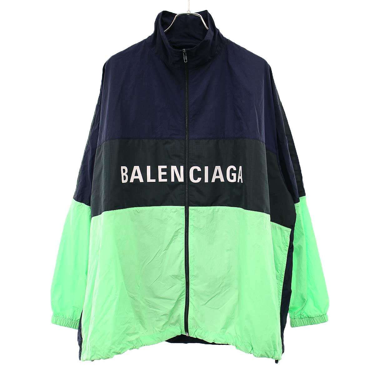 BALENCIAGA バレンシアガ ロゴ ナイロンジップアップジャケット 528638 TDO05 ミックス 36 BALENCIAGA バレンシアガ ロゴ ナイロンジップアップジャケット 528638