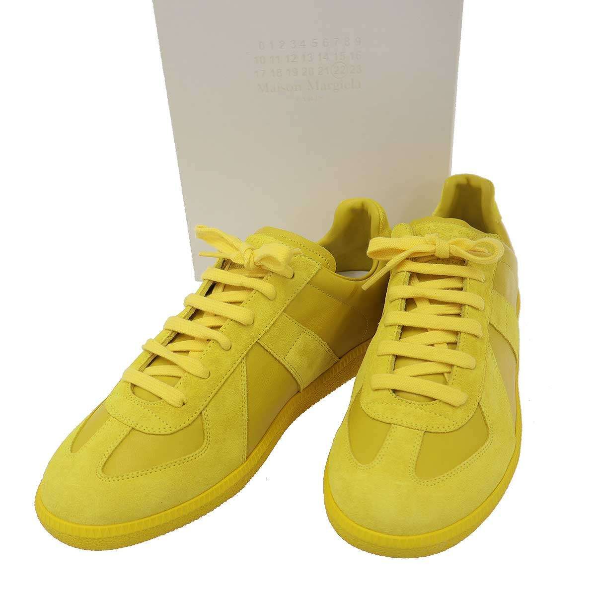 新品 ツートン リメイク スウェット トレーナー イエロー スニーカー 黒　黄色 Maison Margiela 22 メゾン マルジェラ REPLICA ジャーマントレーナー