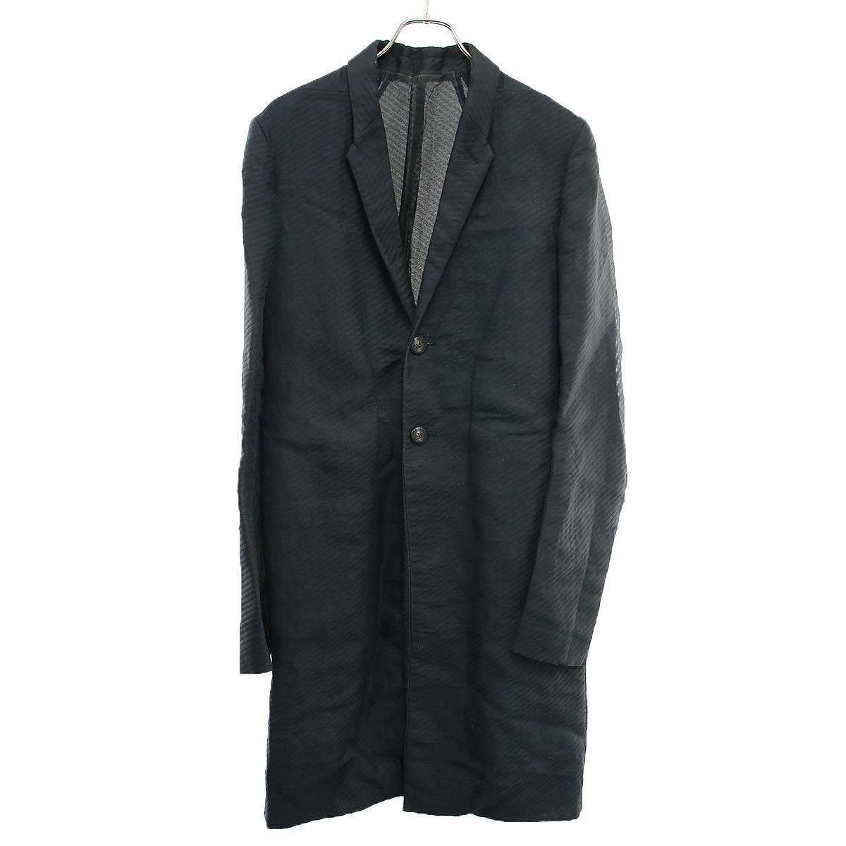 Rick Owens リックオウエンス 18SS ストライプジャガードチェスターコート RU18S5958-STW ブラック 50 33,150円