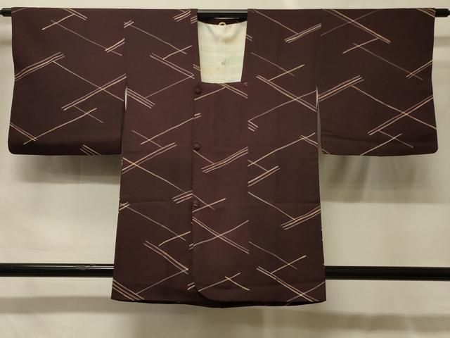 平和屋着物＃道行コート　幾何学文様　正絹　逸品　CABF9186in