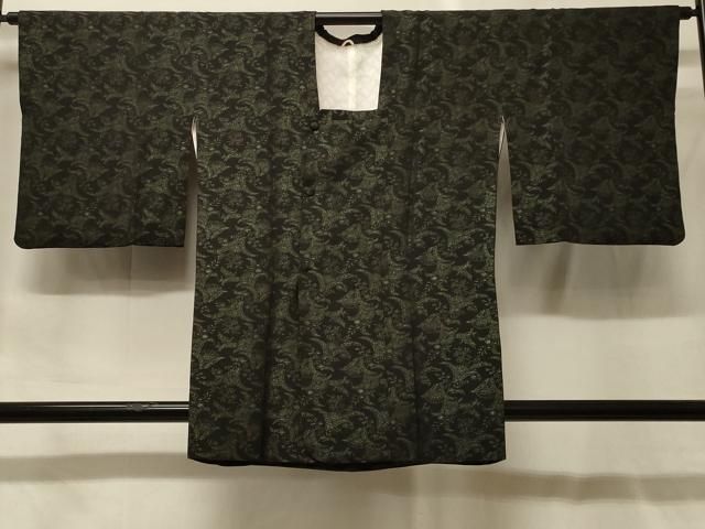 平和屋着物#道行コート 寿光織 草花文 正絹 逸品 CABF9195in