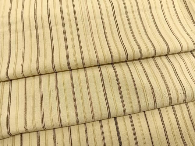 平和屋着物▽上質な紬　単衣　縞　正絹　逸品　BAAX2558hv